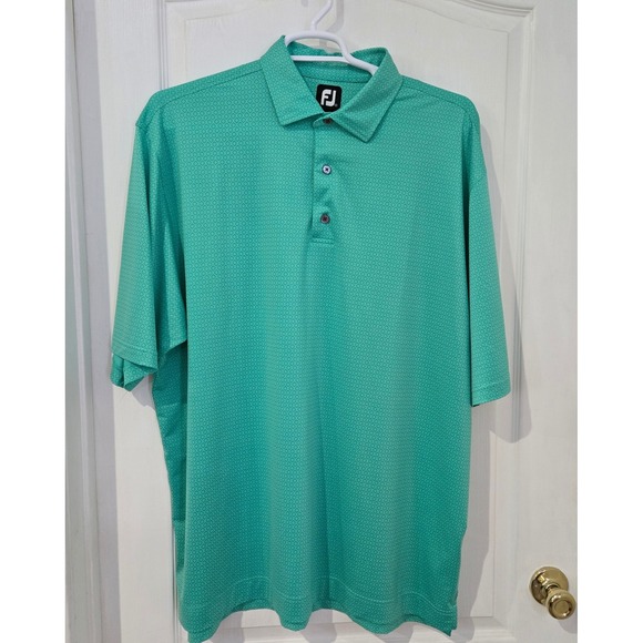FootJoy Other - FootJoy Polo Shirt Mens XXL Green Diamond Geometric Performance Golf Top